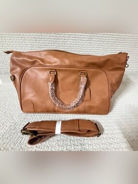 KAPSTON tan synthetic leather Cribl weekender duffel bag